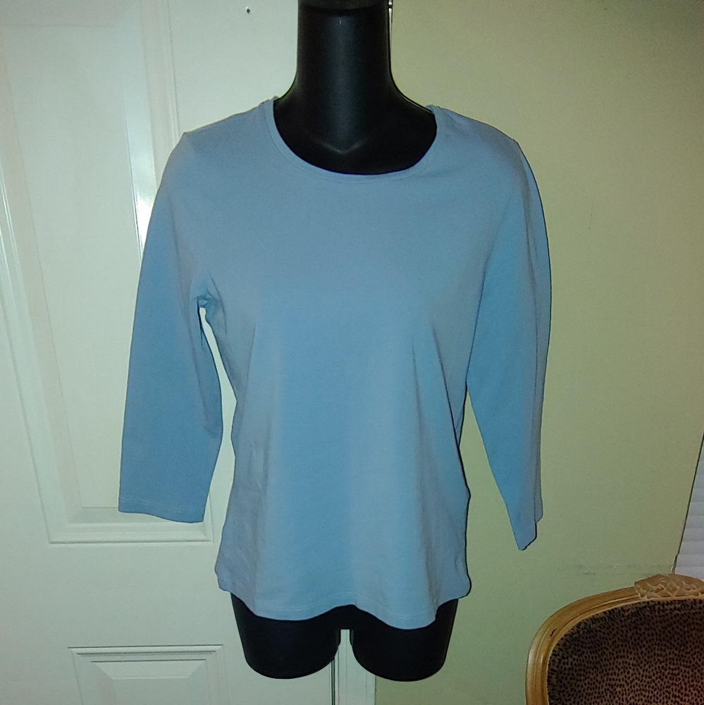 Chico Light Blue Size 0 Three Quarter Top UEC